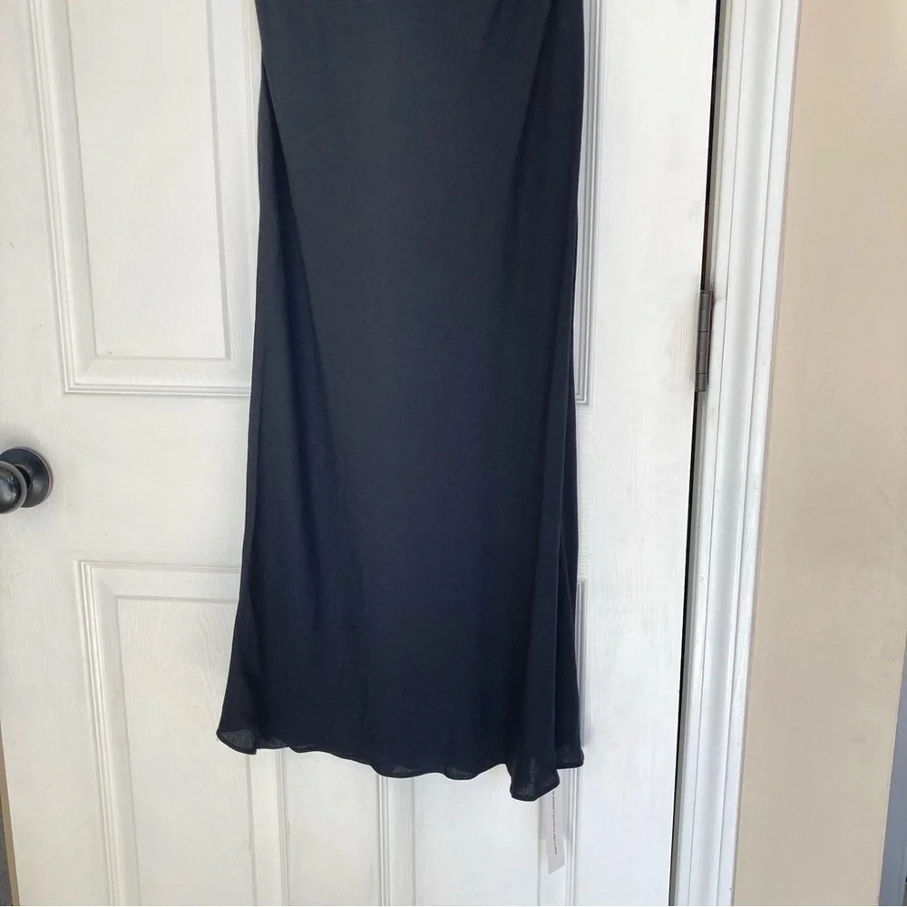 NWT Reformation Camira Dress Black Slip Midi, Size 12 - Picture 6 of 14